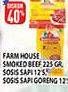 Promo Harga FARMHOUSE Smoked Beef 225gr/ Sosis Sapi/ Goreng 12s  - Hypermart