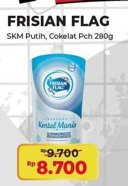 Promo Harga FRISIAN FLAG Susu Kental Manis Putih, Cokelat 280 gr - Alfamart