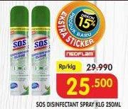 Promo Harga SOS Disinfectant Spray All in One 250 ml - Superindo