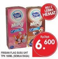 Promo Harga FRISIAN FLAG Susu UHT Milky All Variants per 2 pcs 180 ml - Superindo