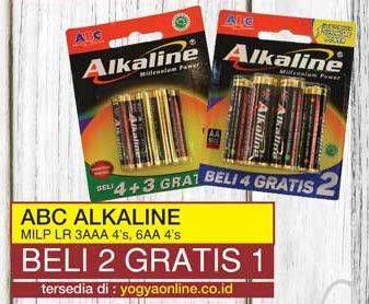Promo Harga ABC Battery Alkaline AAA, AA 4 pcs - Yogya