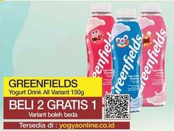 Promo Harga GREENFIELDS Yogurt Drink All Variants 150 ml - Yogya