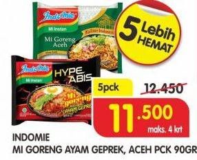 Promo Harga INDOMIE Mi Goreng Aceh per 5 pcs 90 gr - Superindo