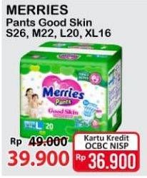 Promo Harga Merries Pants Good Skin S26, L20, M22, XL16 16 pcs - Alfamart