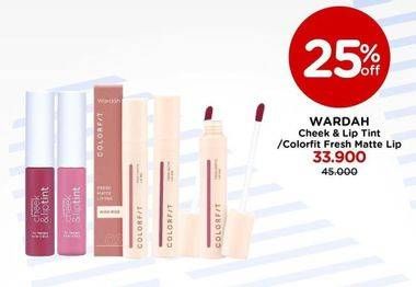 Promo Harga WARDAH Cheek & Lip Tint / Colorfit Fresh Matte Lip  - Watsons