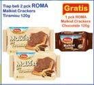 Promo Harga ROMA Malkist Tiramisu per 2 pcs 120 gr - Indomaret
