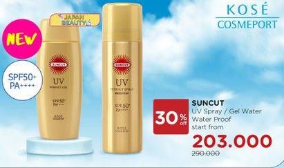 Promo Harga KOSE Cosmeport Suncut UV Protect Spray 60 gr - Watsons