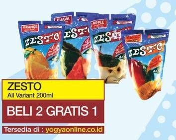 Promo Harga ZESTO Juice All Variants per 2 pouch 200 ml - Yogya
