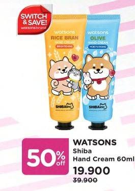 Promo Harga WATSONS Hand Cream Shibainc All Variants 60 ml - Watsons