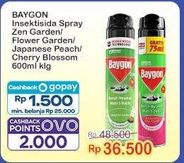Promo Harga Baygon Insektisida Spray Zen Garden, Flower Garden, Japanese Peach, Cherry Blossom 600 ml - Indomaret