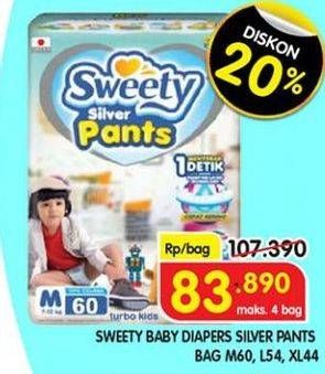 Promo Harga Sweety Silver Pants L54, M60, XL44 44 pcs - Superindo