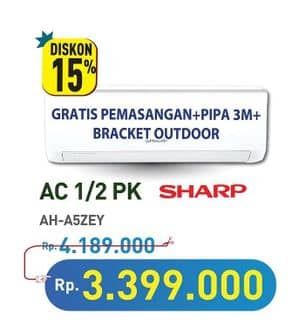 Promo Harga Sharp AH-A5ZEY | AC Standard 1/2PK  - Hypermart