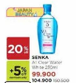 Promo Harga SENKA All Clear Water White 230 ml - Watsons