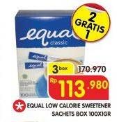 Promo Harga EQUAL Low Calorie Sweetener per 3 box 100 pcs - Superindo