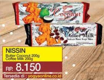 Promo Harga Nissin Biscuits Butter Coconut, Coffee Milk 200 gr - Yogya