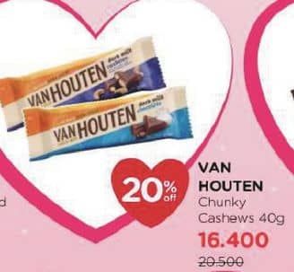 Promo Harga Van Houten Chunky Cashew 55 gr - Watsons