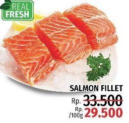 Promo Harga Salmon Fillet per 100 gr - LotteMart