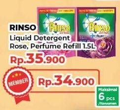Promo Harga Rinso Liquid Detergent + Molto Purple Perfume Essence, + Molto Pink Rose Fresh 1500 ml - Yogya