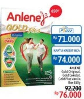 Promo Harga ANLENE Gold Plus Susu High Calcium Original, Cokelat, Vanila 650 gr - Alfamidi