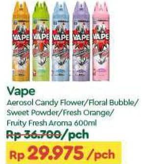 Promo Harga Fumakilla Vape Aerosol Sweet Powder, Orange, Fruity Fresh 600 ml - TIP TOP