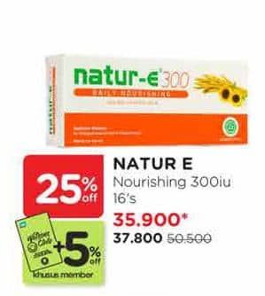 Promo Harga Natur-e Daily Nourishing 300IU 16 pcs - Watsons