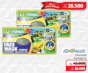 Promo Harga FIT-U-MASK Masker Earloop 5 pcs - Lotte Grosir