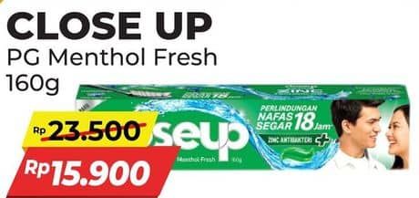 Promo Harga Close Up Pasta Gigi Deep Action Menthol Fresh, Everfresh Menthol Fresh 160 gr - Alfamart