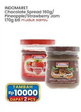 Promo Harga Indomaret Jam Chocolate Spread, Pineapple, Strawberry, Chocolate 170 gr - Indomaret