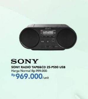 Promo Harga SONY ZS-PS50 | Mini Compo  - Carrefour