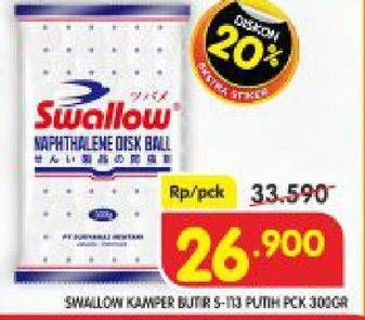 Promo Harga SWALLOW Naphthalene Disk Ball S-113 300 gr - Superindo