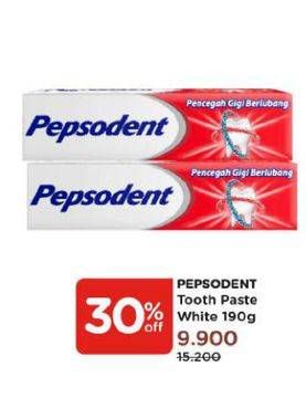 Promo Harga PEPSODENT Pasta Gigi Pencegah Gigi Berlubang White 190 gr - Watsons