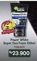 Promo Harga GARNIER MEN Power White Facial Foam Super Duo 100 ml - Indomaret