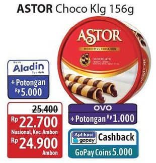 Promo Harga Astor Wafer Roll Chocolate 156 gr - Alfamidi