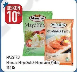 Promo Harga MAESTRO Mayonnaise Original, Pedas 100 gr - Hypermart