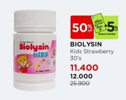 Biolysin Kids 30 pcs Diskon 53%, Harga Promo Rp12.000, Harga Normal Rp25.900, Member Rp11.400, +Diskon 5% Khusus Member, Khusus Member