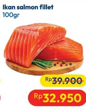 Promo Harga Salmon Fillet per 100 gr - Hypermart