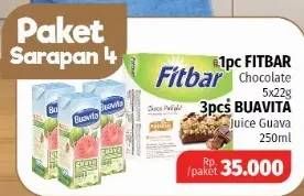 Paket Sarapan 4 (FITBAR Makanan Ringan Sehat + BUAVITA Fresh Juice)