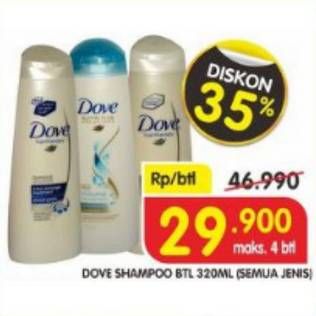 Promo Harga DOVE Shampoo All Variants 320 ml - Indomaret
