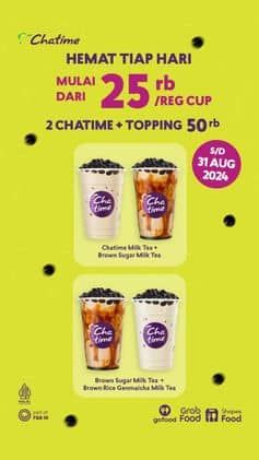 Promo Harga 2 Chatime + Topping  - Chatime