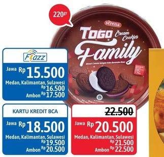 Promo Harga SERENA TOGO Biskuit Cokelat Family 220 gr - Alfamidi
