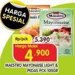 Promo Harga MAESTRO Mayonnaise Light, Pedas 100 gr - Superindo