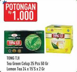 Promo Harga Tong Tji Teh Celup Green Tea Dengan Amplop, Lemon Tea Dengan Amplop 15 pcs - Hypermart