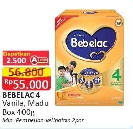 Promo Harga BEBELAC 4 Susu Pertumbuhan Madu, Vanila 400 gr - Alfamart