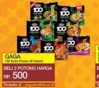 Promo Harga Gaga 100 Extra Pedas All Variants 75 gr - Yogya