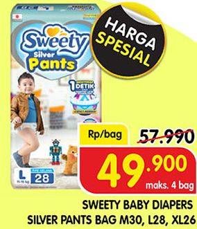 Promo Harga Sweety Silver Pants L28, M30, XL26 26 pcs - Superindo