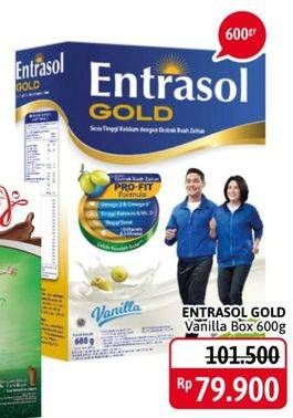 Promo Harga ENTRASOL Gold Susu Bubuk Vanilla 600 gr - Alfamidi
