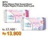 Promo Harga Mitu Baby Wipes Ganti Popok Pink Sweet Rose, Purple Playful Fressia 50 pcs - Indomaret