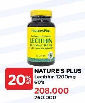 Promo Harga Natures Plus Lecithin 1200 Mg 60 pcs - Watsons
