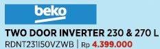 Promo Harga Beko RDNT231I50VZWB Kulkas 2 Pintu Inverter   - COURTS