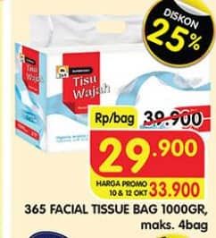 Promo Harga 365 Facial Tissue 1000 gr - Superindo